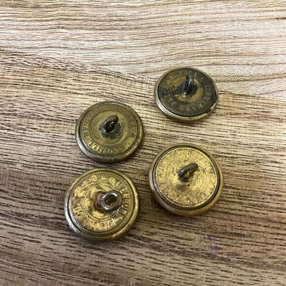 Set of 4 Vintage Waterbury Button Company US Military Eagle Gold Buttons - Picture 3 of 4